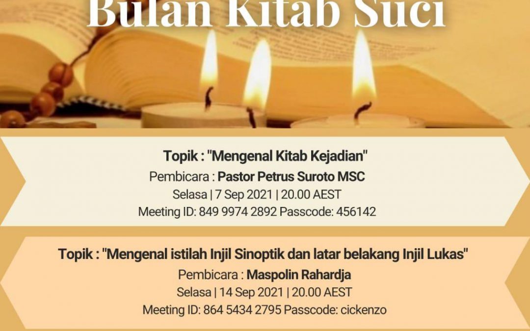 CIC Kensington: Jadwal Pendalaman Iman di bulan Kitab Suci