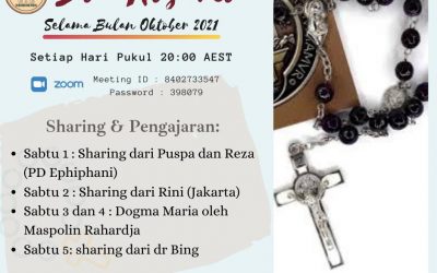 CIC Kensington: Doa Rosario Bersama dan Renungan pada hari Sabtu, 2 Oktober 2021