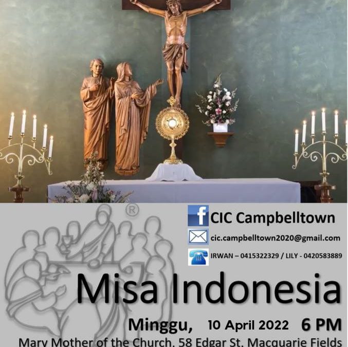 Undangan Misa CIC Campbelltown Minggu, 10 April 2022