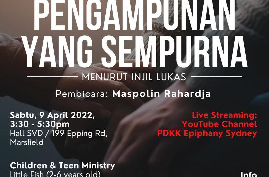 PDKK Epiphany: Persekutuan Doa pada hari Sabtu, 9 April 2021