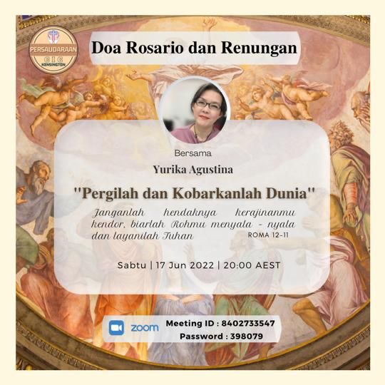 SIE persaudaraan CIC Kensington: Doa rosario online dan renungan